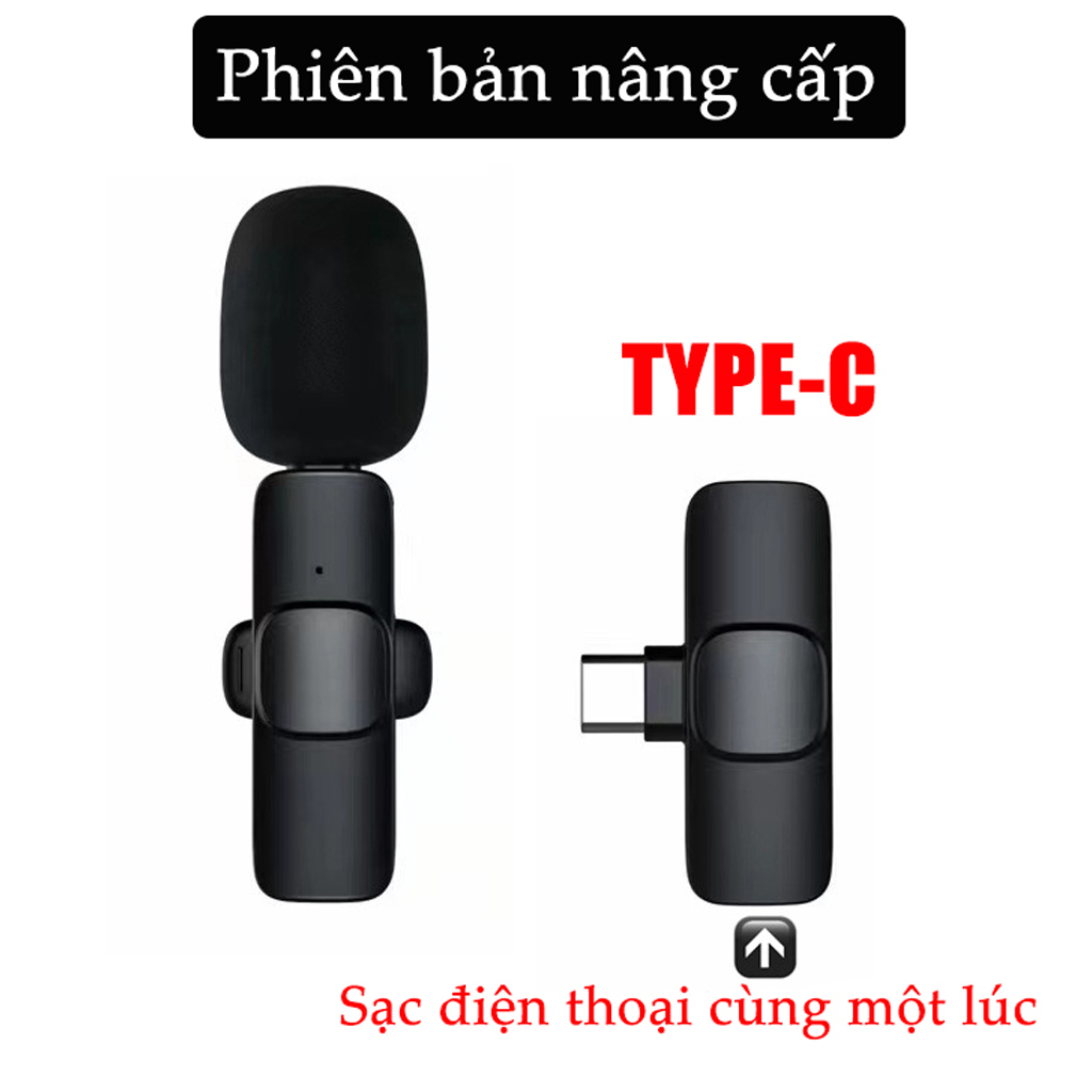 Vinetteam Micro thu âm cài áo không dây hỗ trợ quay tiktok, video, livestream có cả công type c và cổng cho aiphone - hàng chính hãng