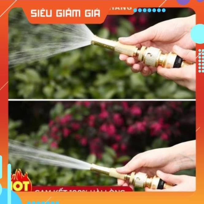 Bộ dây vòi xịt nước rửa xe, tưới cây . tăng áp 3 lần, loại 3m,5m 206587 cút sập,nối vàng+ tặng mở chai