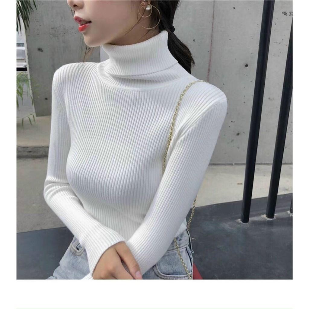 - Áo len cổ lọ nữ ôm body chất mềm mịn giữ nhiệt siêu ấm