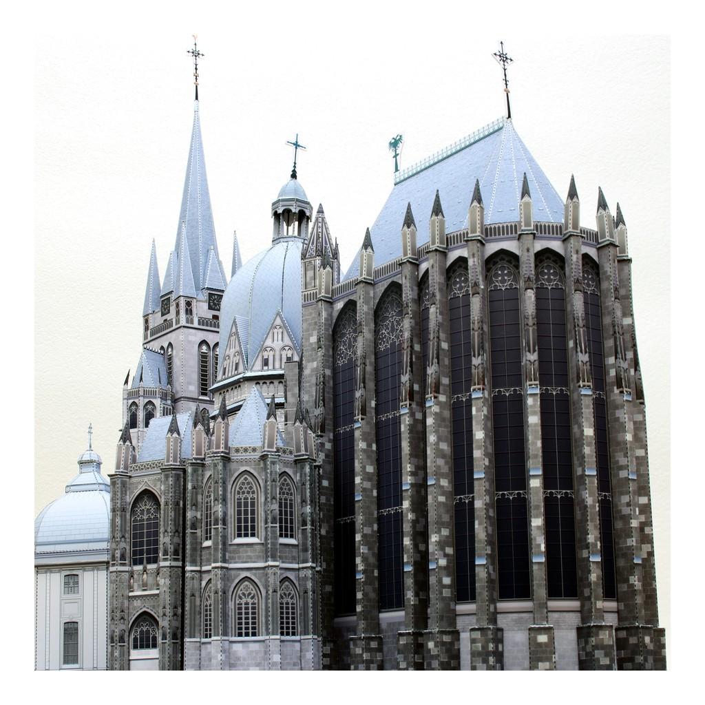 Mô hình giấy kiến trúc Nhà thờ chính tòa Aachen Cathedral - Đức