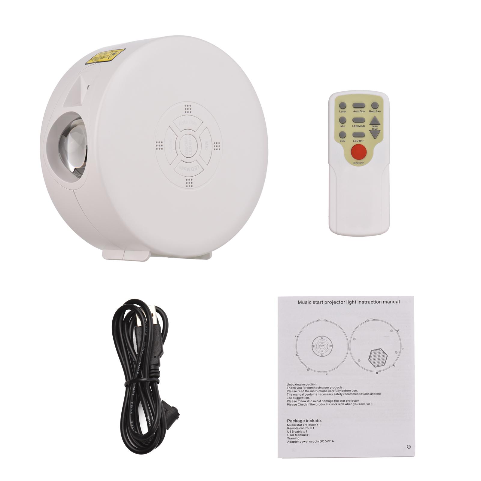 Star Projector Galaxy Projector Light BT Music Speaker Ocean Wave Star Sky Night Light with Remote Controller
