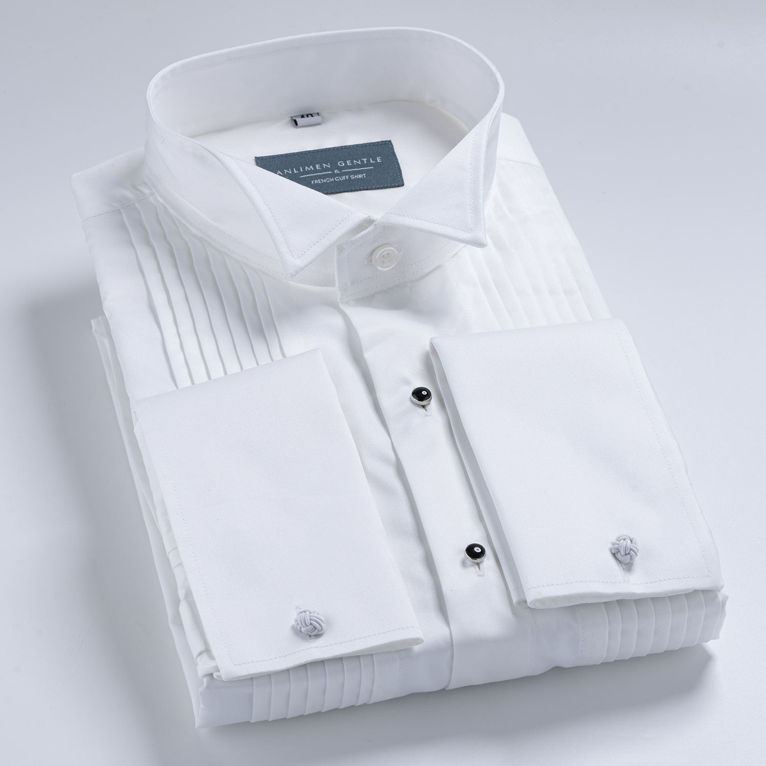 Áo sơ mi xếp ly mặc Tuxedo Wing Collar Anlimen Gentle Cuff Shirt