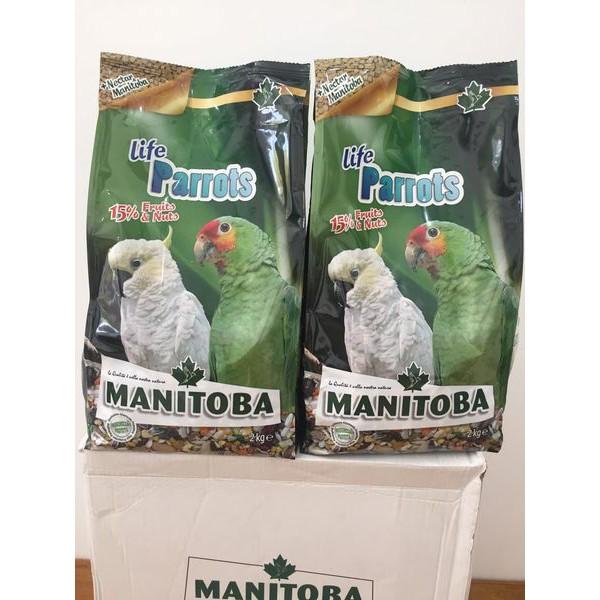 Hạt trộn cho vẹt size lớn hoặc trung:  Macaw , cokatoo ... Manitoba xuất xứ từ Ý
