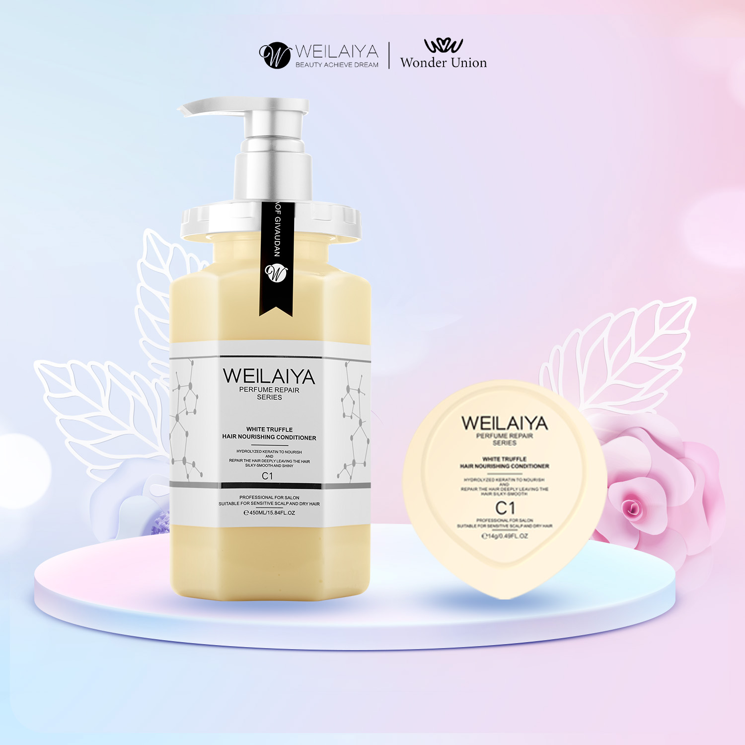 Dầu xả phục hồi đa tầng nấm truffle Weilaiya White Truffle Hair Nourishing Conditioner 450ml