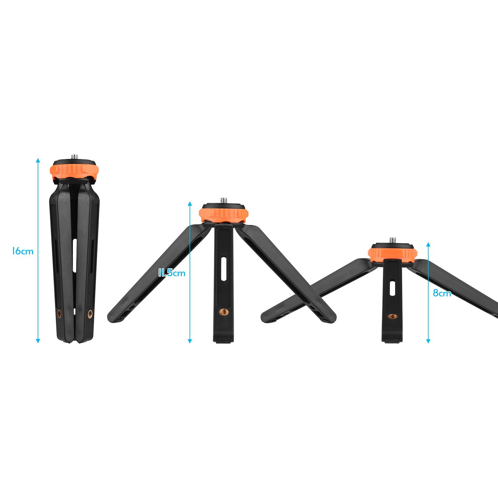 Portable Mini Desktop Tripod with 2 Levels of Adjustable Height Max. Load Bearing 1.2KG 1/4 Inch Screw