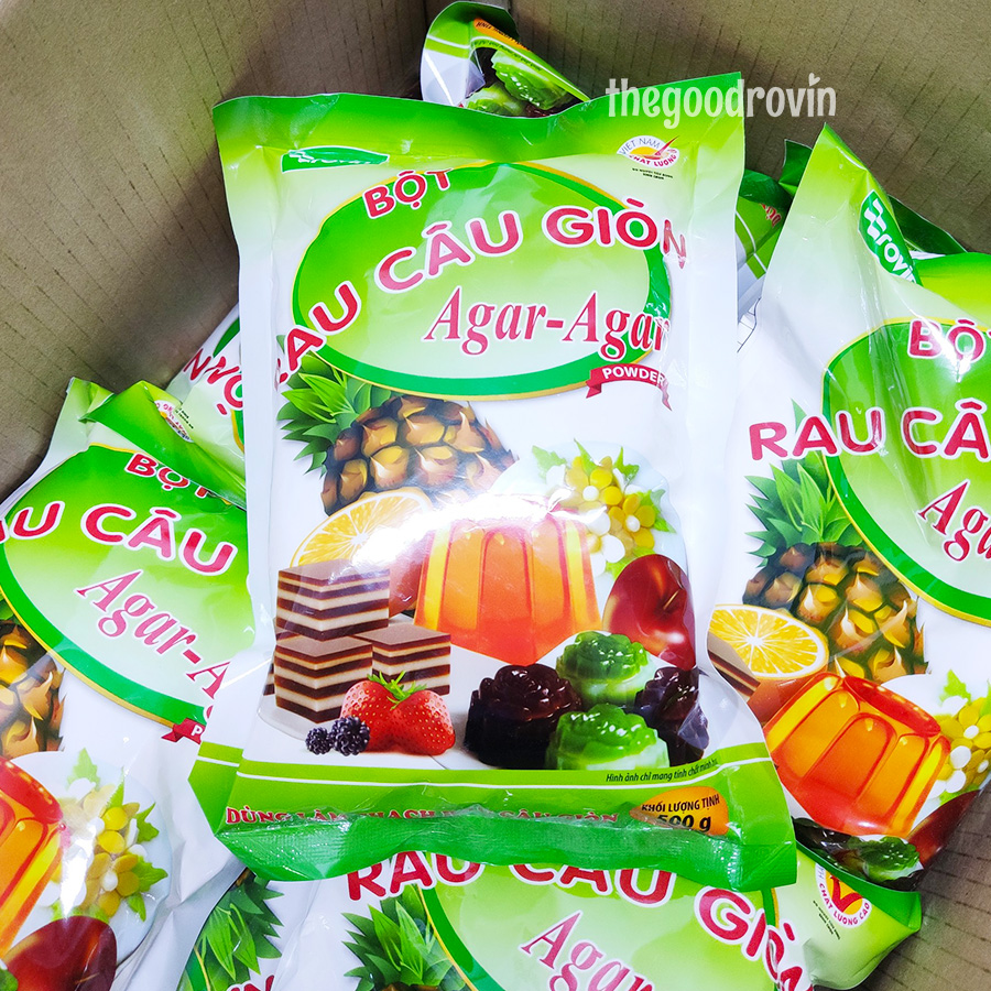 Bột Rau Câu Giòn Agar Rovin (Gói Lớn 500g)