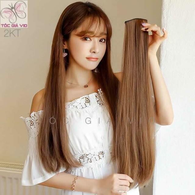 Tóc giả phím phồng 2 bên xoăn đuôi Tóc giả nữ xoăn đuôi lọn to
