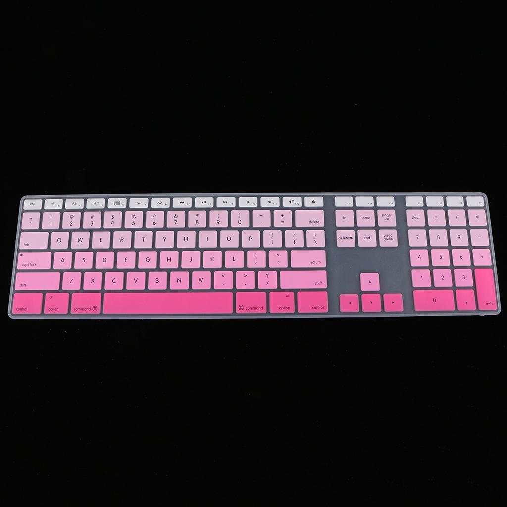 2 Pieces Silicone Keyboard Cover Skin for iMac USB Keyboard A1243 Pink+Blue