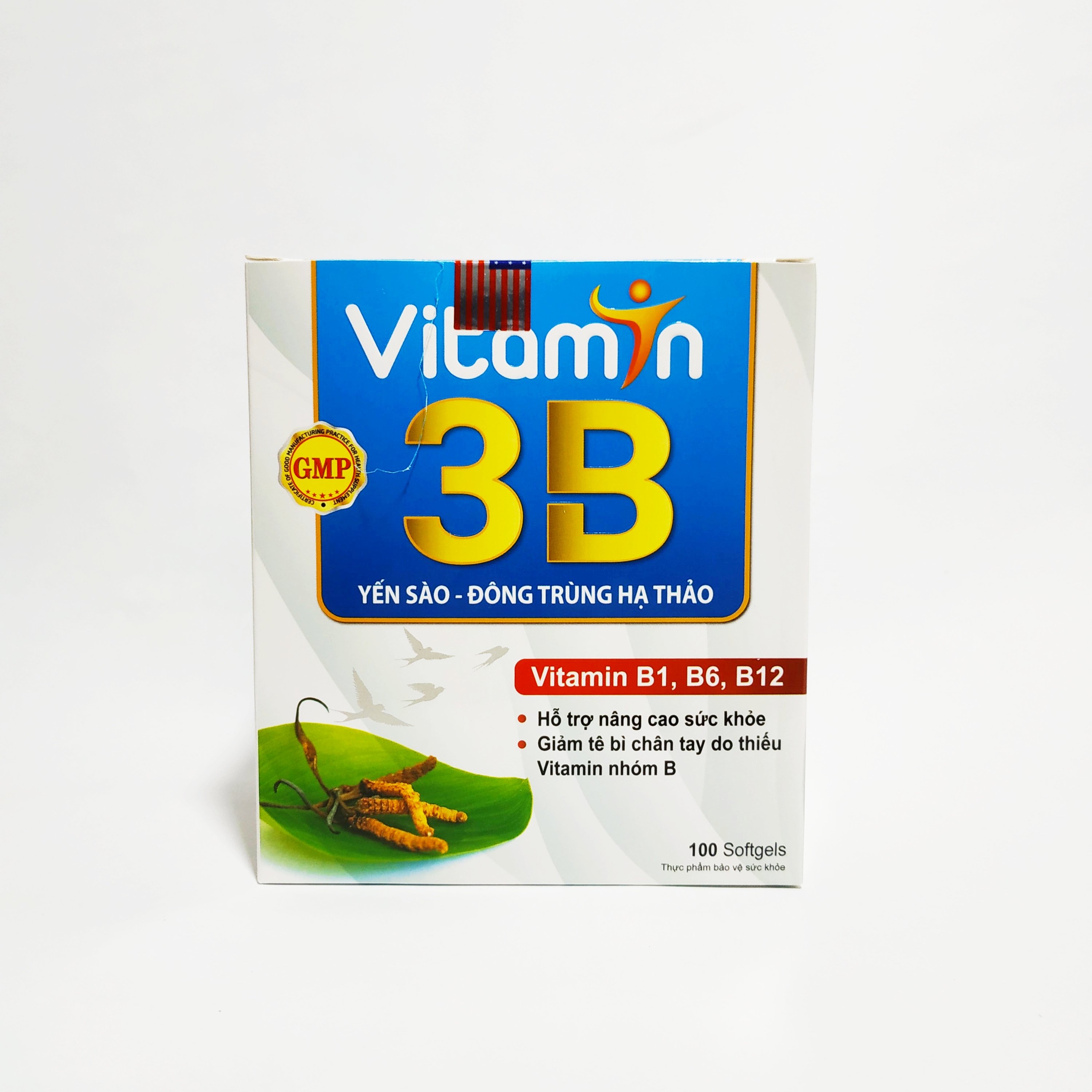 Vitamin 3B Yến Sào, Đông Trùng Hạ Thảo – Bổ Sung Các Vitamin Nhóm B – Giúp Ăn Ngon Ngủ Tốt – Giảm Đau Dây Thận Kinh – Hộp 100 Viên