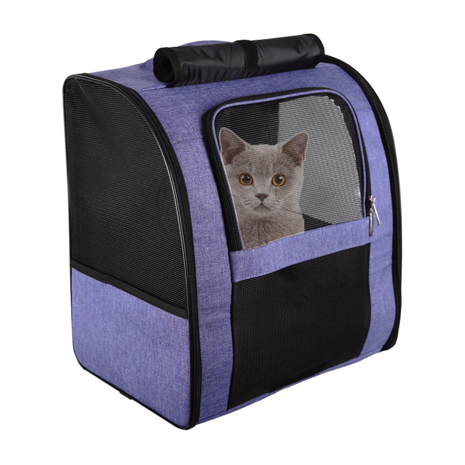 Oxford Cloth Mesh Folding Pet Dog Cat Carrier Backpack Carrying Bag