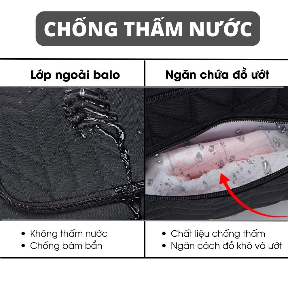 Balo Bỉm Sữa Giữ Nhiệt, Túi Đựng Đồ Cho Mẹ Và Bé Tặng Khẩu Trang Trẻ Em