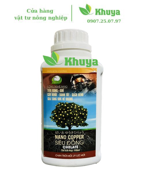 Phân bón vi lượng Nano Copper Siêu Đồng Chelate 500ml Tiêu rong - Sạch bệnh
