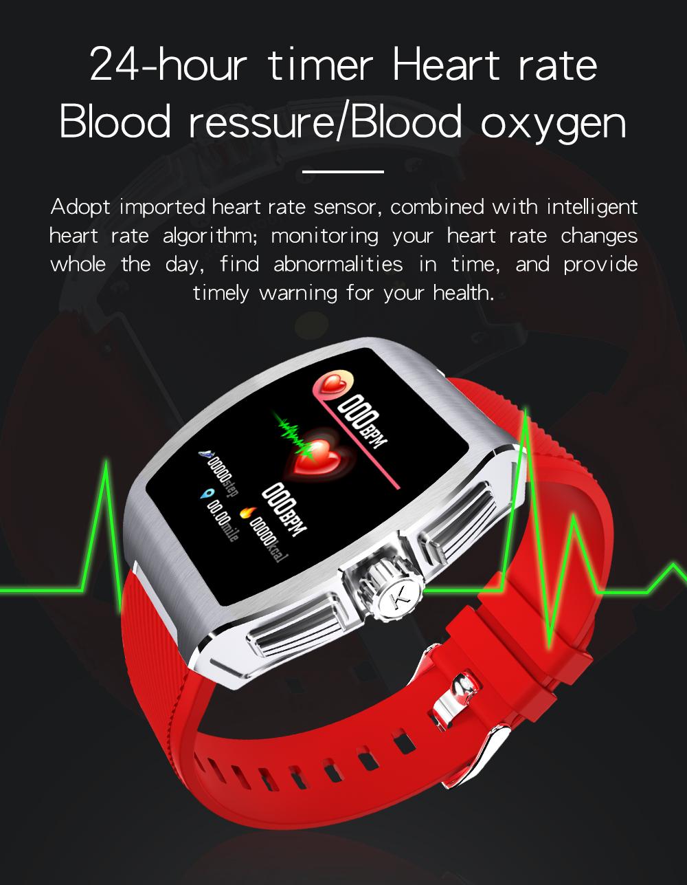C1 Smart Bracelet Temperature Monitor Bluetooth Heart Rate Blood Pressure Smart Watche 5