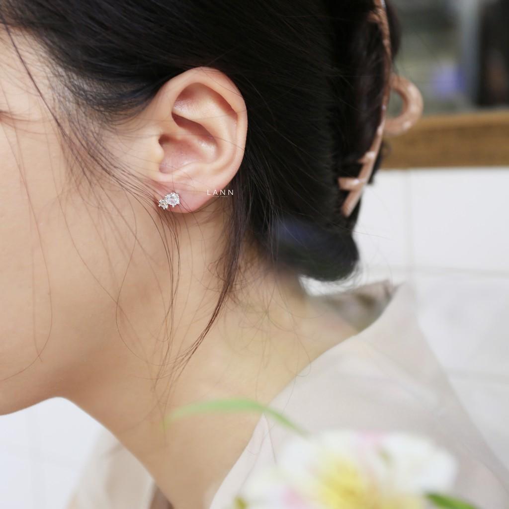 Khuyên hai đá to nhỏ S925 LANN
