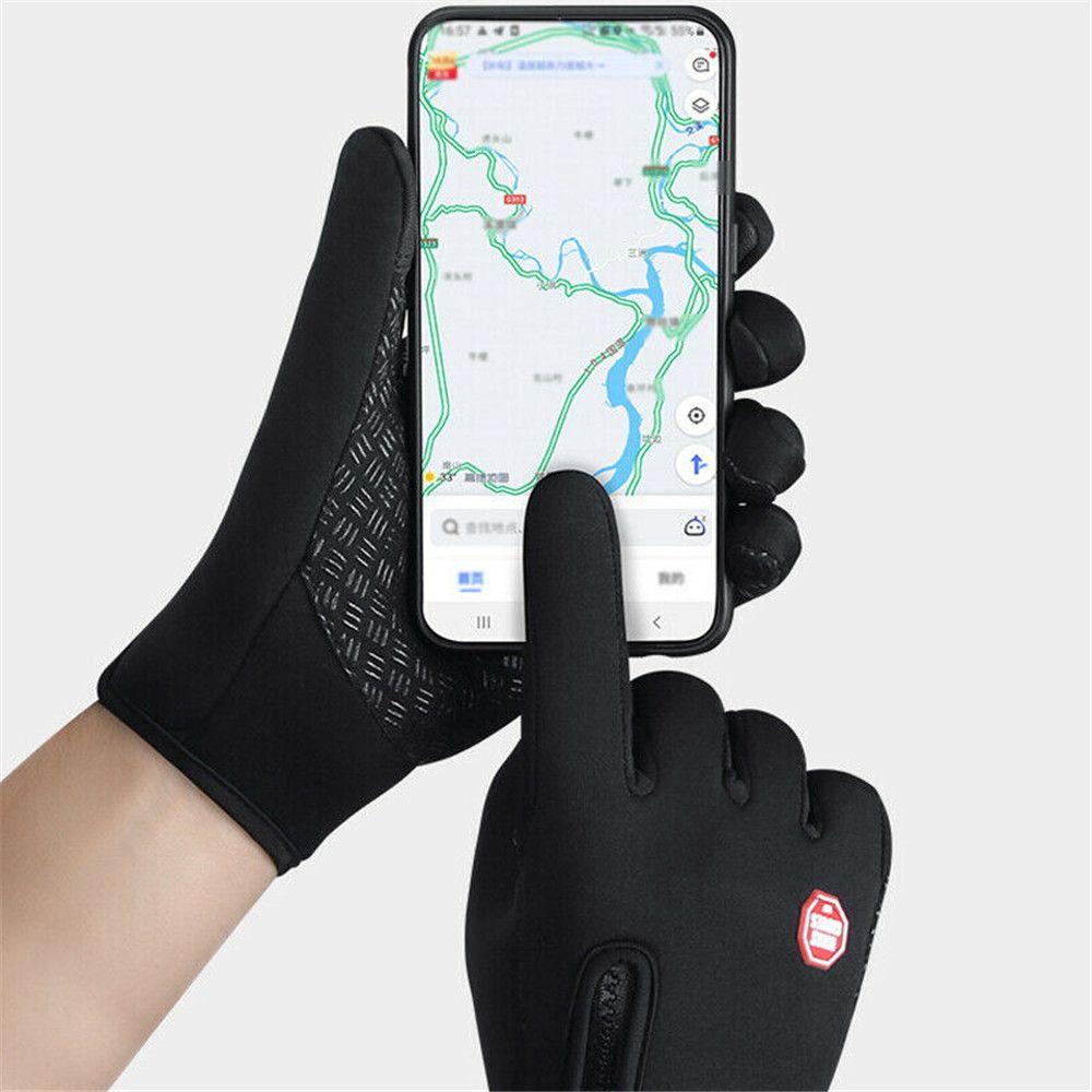 Găng tay ấm áp mùa đông chống trượt màn hình cảm ứng nhiệt Windproof Mitten Skiing Cưỡi xe đạp Găng tay thể thao Color: Black Size: L