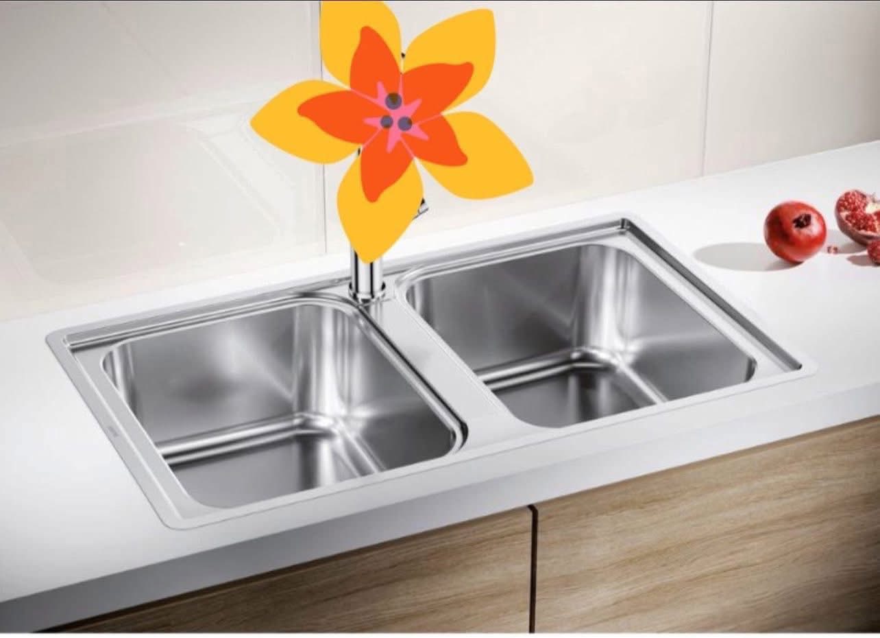Chậu rửa bát inox 2 hố Blanco Lemis 8-IF 237372 Hàng chính Hãng