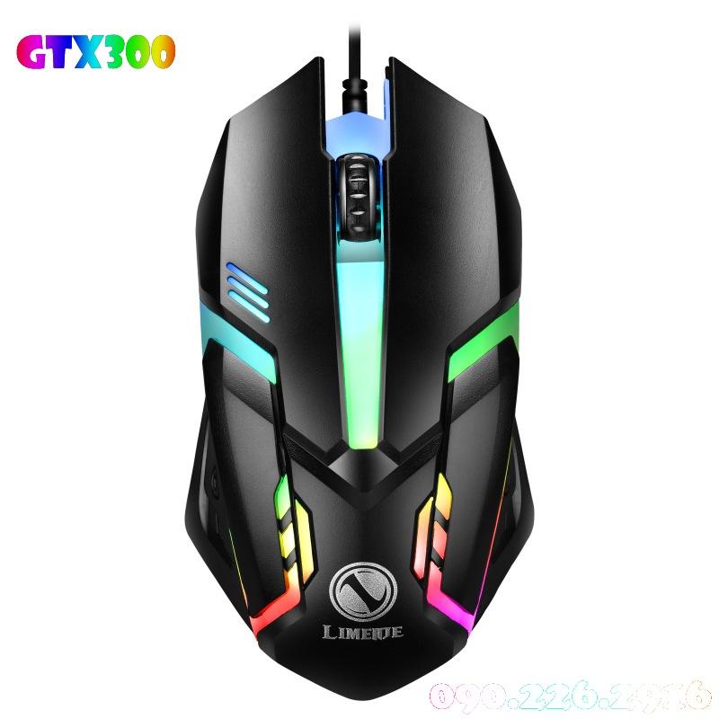 Chuột Máy Tính, Chuột Chơi Game Máy Tính Gaming GTX300 Có Đèn Led