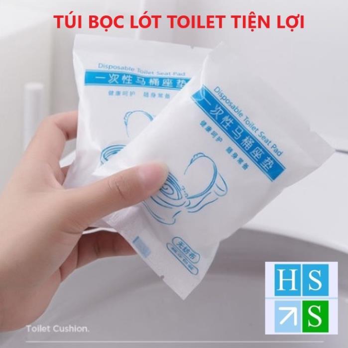 (Bịch 10 cái) Bọc lót nắp bồn cầu toilet dùng 1 lần sạch sẽ không thấm nước tiện mang theo du lịch - HS Shop Thủ Đức