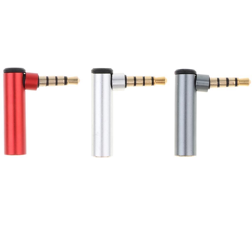 3.5mm Male to Female 90 Degree Right Angled Adapter Audio Microphone Jack