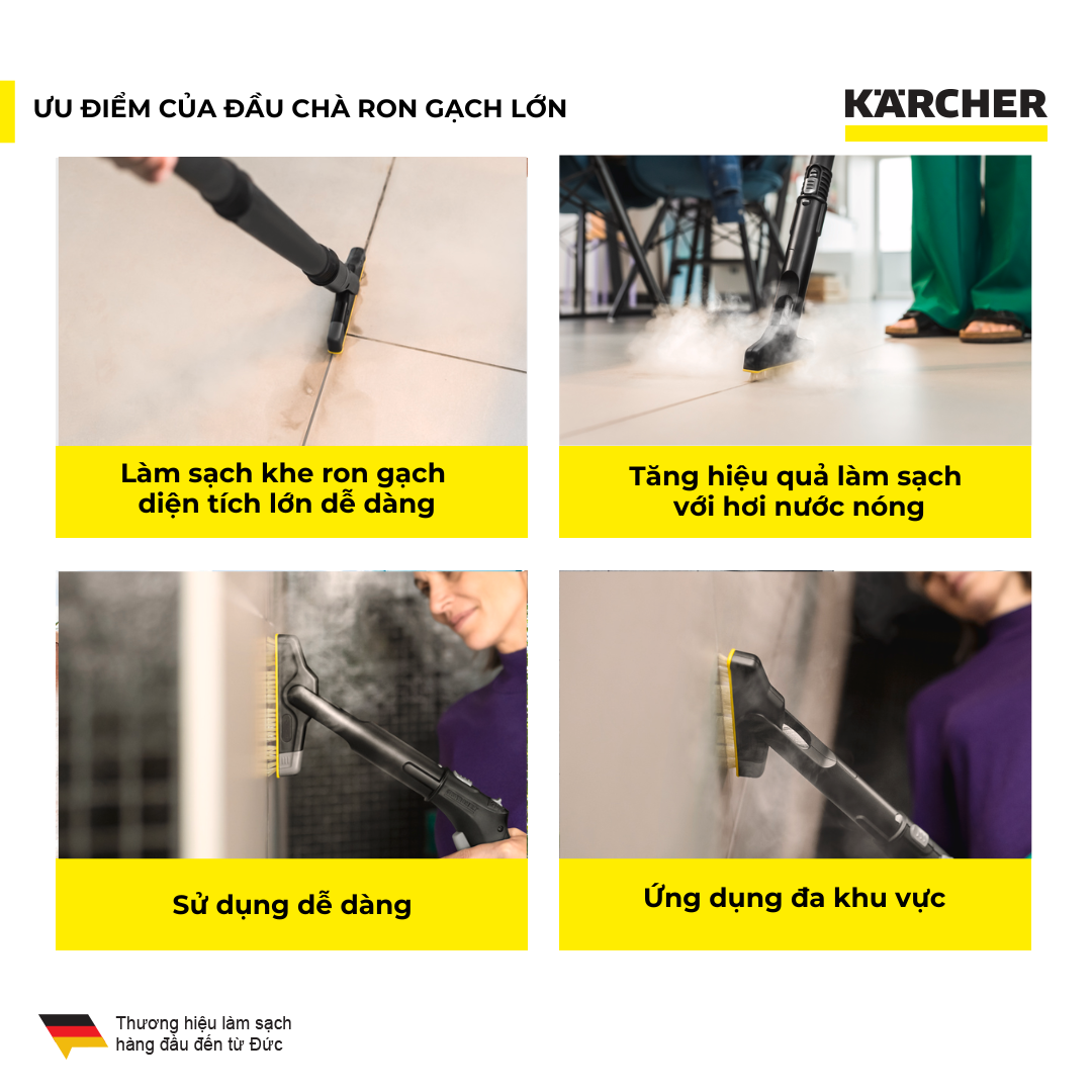 Bàn chải chà ron gạch cỡ lớn dùng cho máy làm sạch bằng hơi nước SC - Hàng Chính Hãng
