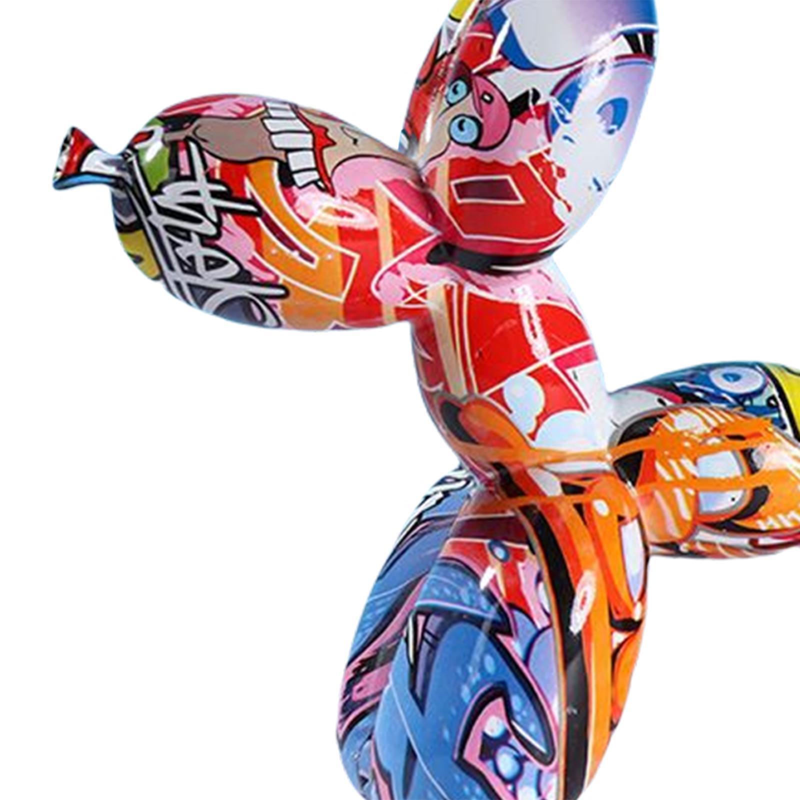 Balloon Dog Sculpture, Resin Creative Animal Figurine Balloon Dog Statue Modern Desktop Decoration for Home Bedroom Living Room