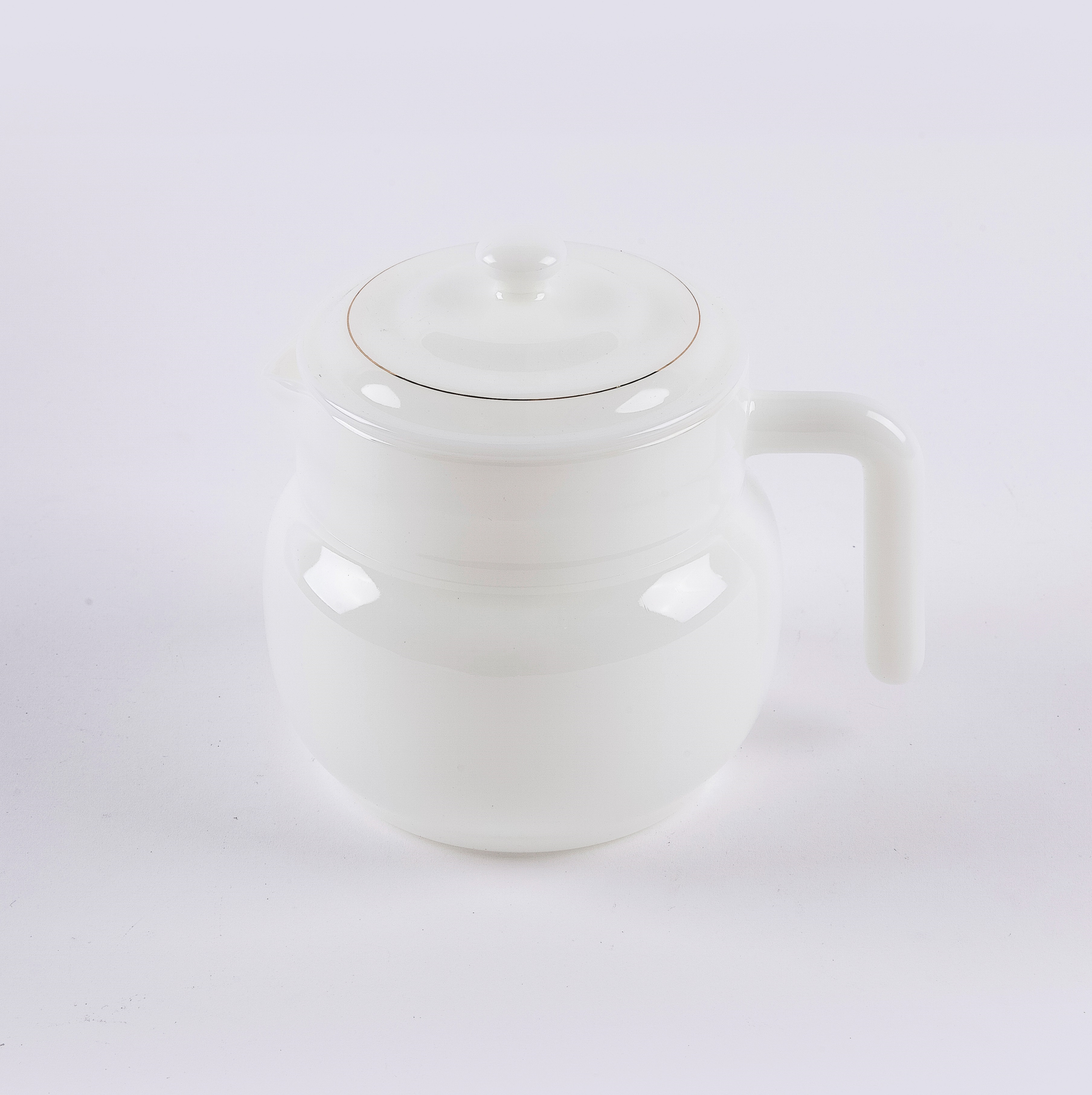 Bộ ấm tách trà thủy tinh ngọc màu trắng ngọc USA Homeset - Dáng bầu, xoắn