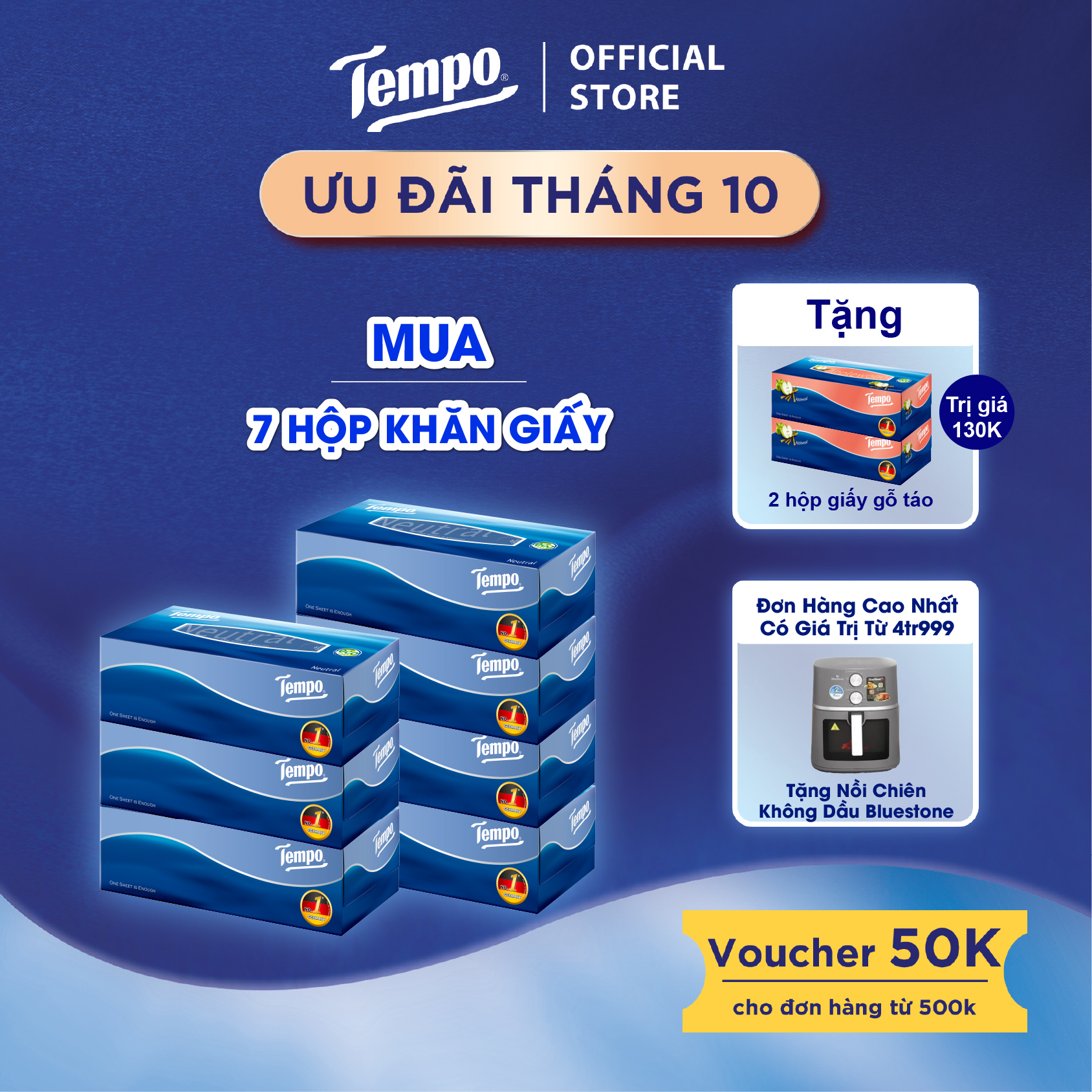 [MUA 7 HỘP TẶNG 2 HỘP] Khăn giấy hộp Rút Cao Cấp Tempo - 3 lớp bền dai, không kích ứng da - Thương hiệu Đức - Hương Gỗ táo