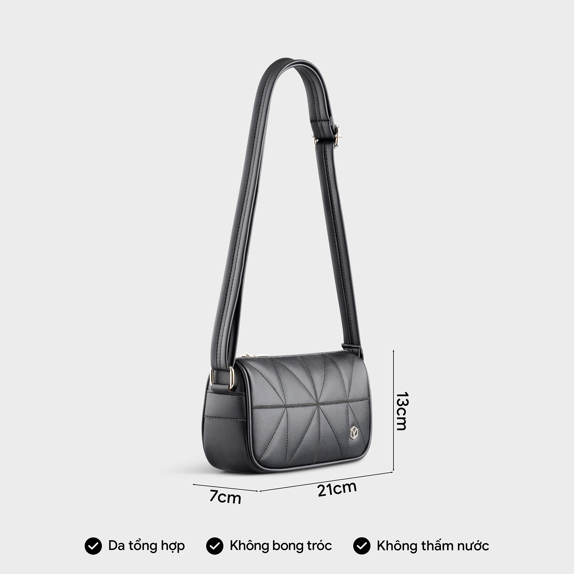 Túi Yuumy ( Thời trang nữ chần chỉ trang trí size 21 - Túi đeo chéo da Seasand YN207 )