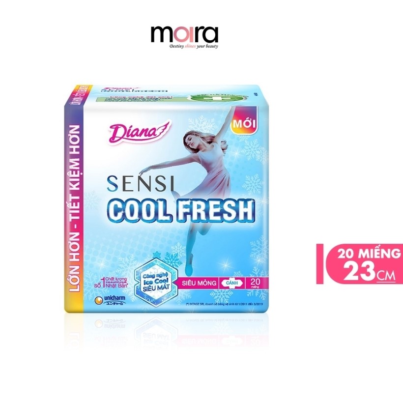 Băng vệ sinh Diana SENSI Cool Fresh siêu mỏng Cánh 20-1908