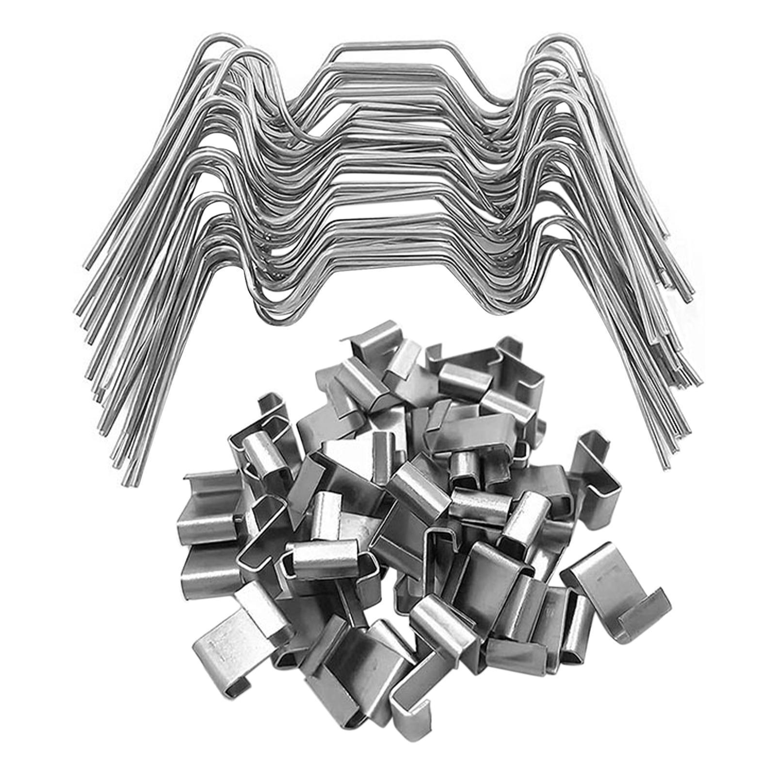 100pcs/Pack 304 Stainless Steel Greenhouse Glass Z & W Clips Mixed Pack