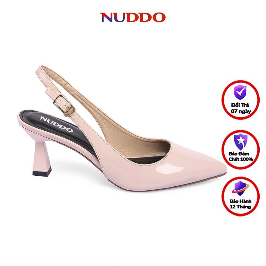Giày slingback cao gót nữ công sở NUDDO mũi nhọn gót nhọn 7 phân thời trang Hàn Quốc cao cấp
