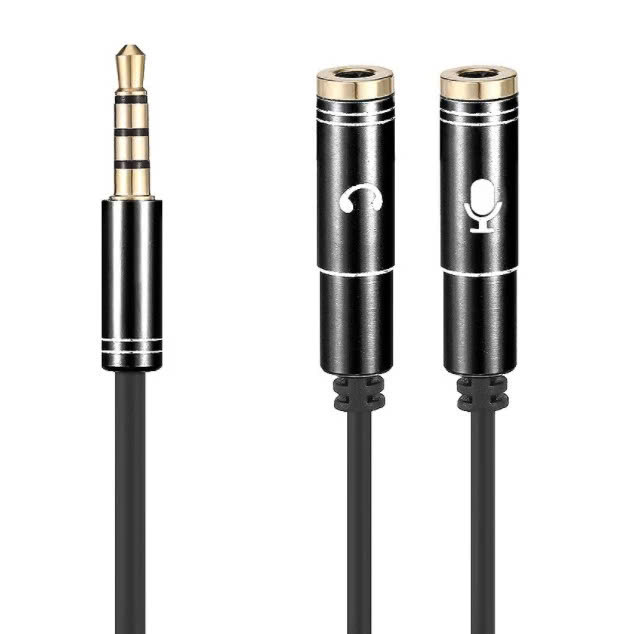 Cáp Chia Jack Thành Mic Headphone - Giao Màu Ngẫu Nhiên - Hàng Nhập Khẩu