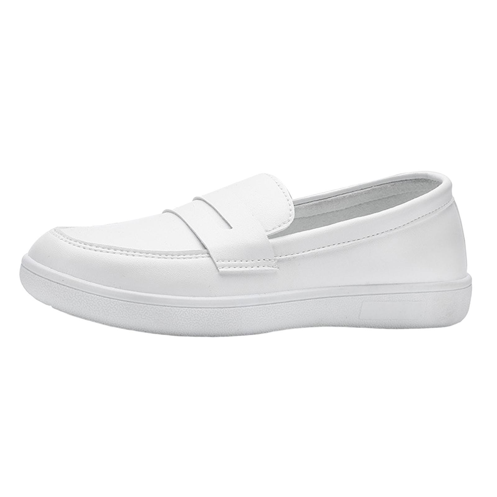 Women's Nursing Shoes Nurse Loafers Work Shoes PU Leather Flat Nursing Shoes