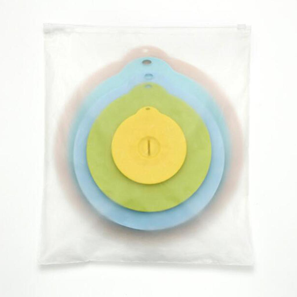 5pcs Silicone Wraps Seal Bowl Covers Food Saving Storage Stretch Lids Set