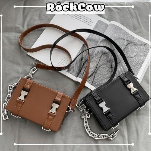 Túi Hộp Đeo Chéo Đeo Vai Đeo Trước Ngực Unisex Dáng Vuông Cứng Cáp Thời Trang TS2 - RockCow