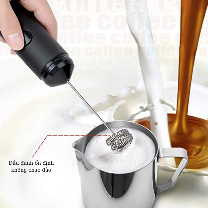 Máy đánh sữa tạo bọt cafe AHAHOME có giá đỡ bằng thép không gỉ đa năng dễ sử dụng MDS01 nhập khẩu chính hãng