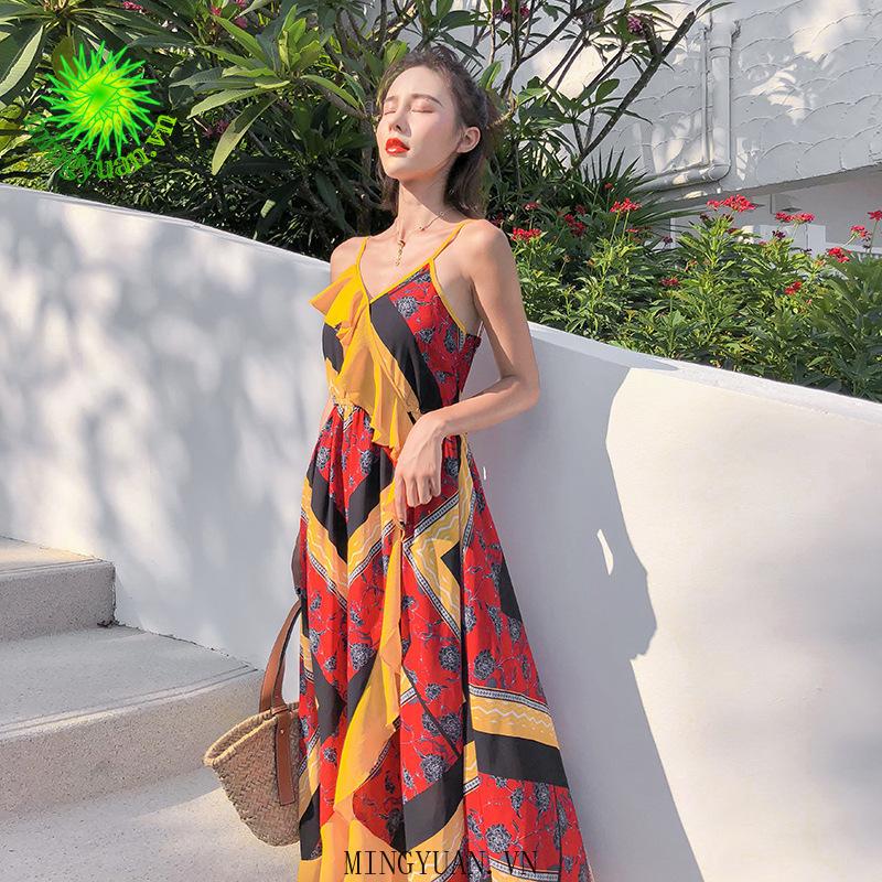 Đầm Hai Dây Ôm Dáng In Họa Tiết Xinh Xắn Dành Cho Nữ