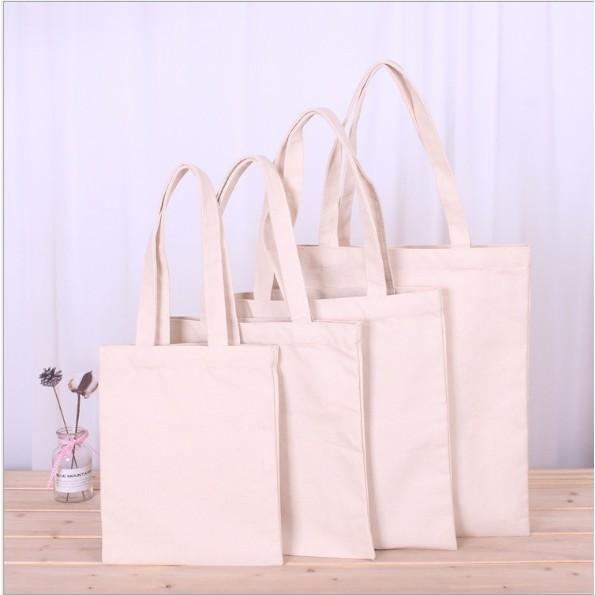 Túi vải bố, Túi vải Canvas trơn màu trắng không khóa kéo