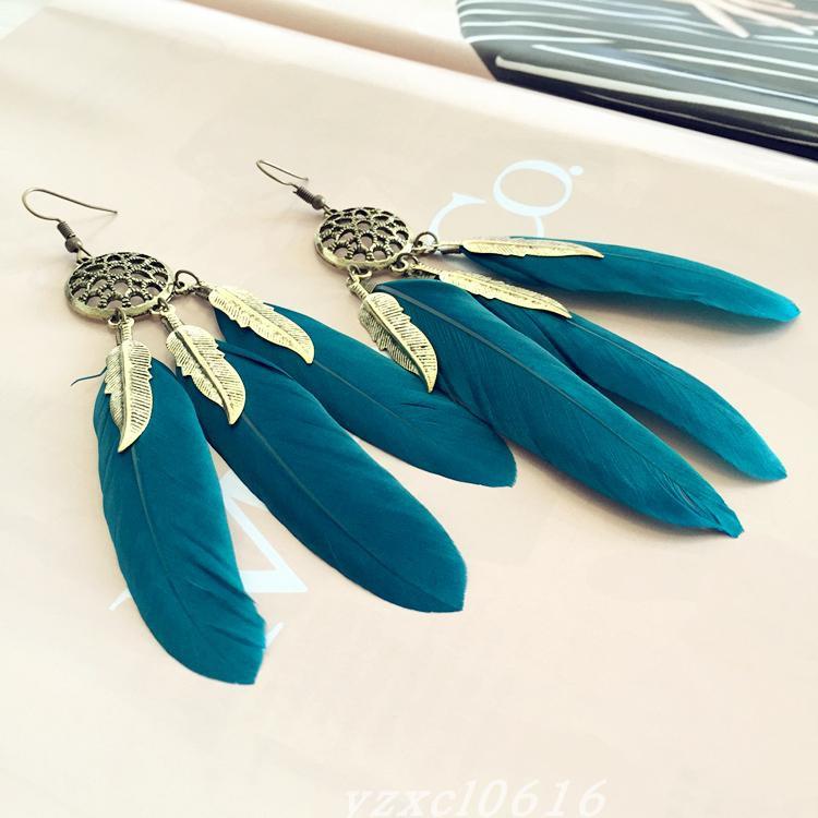 Khuyên tai nữ màu đen đẹp cá tính dáng dài phong cách bohemian bông tai nữ dễ thương; B05 - BONMIE