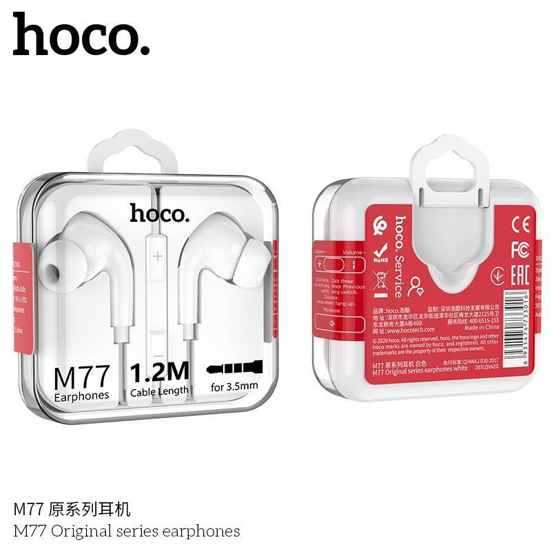 Tai nghe nhét tai cao cấp Hoco M77 jack 3.5mm  - Hàng chính hãng