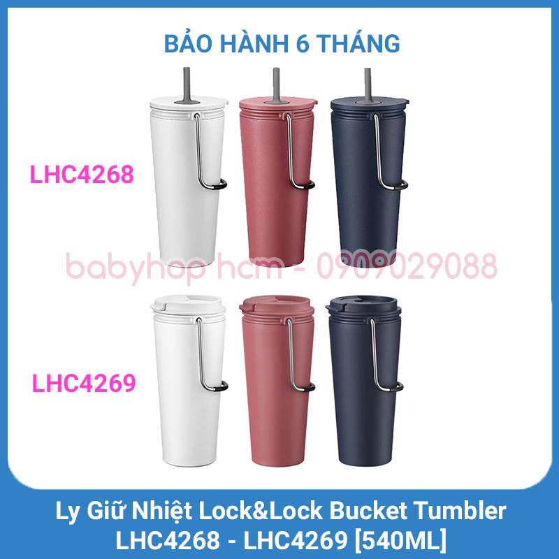 Ly giữ nhiệt Lock&Lock Bucket Tumbler có ống hút hoặc nắp bật, dung tích 540ml LHC4268 LHC4269 - Hapos