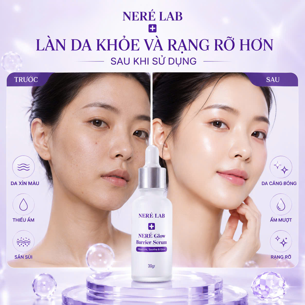 Serum dưỡng ẩm và phục hồi da Neré Glow Barrier