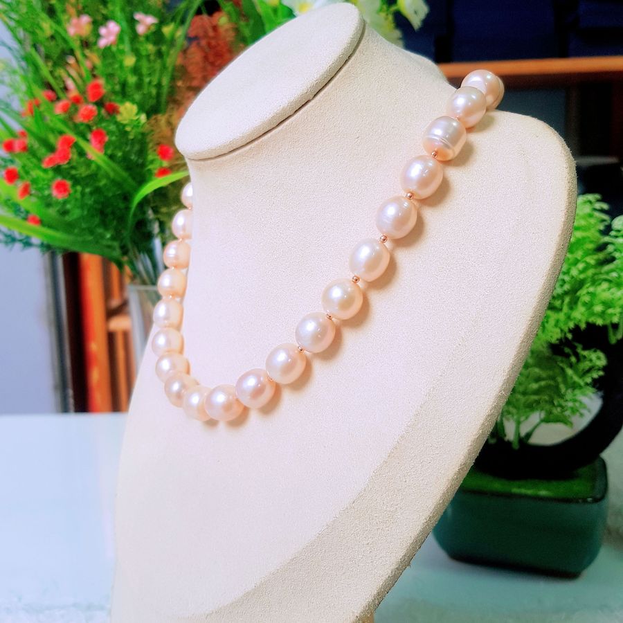Vòng Cổ Ngọc Trai Nước Ngọt Thiên Nhiên Cao Cấp - Chuỗi Đơn Mix Hạt Bạc - Quyền Quý Cao Sang - Trang Sức Cô Tấm - KEYA PEARL - CTJ0301