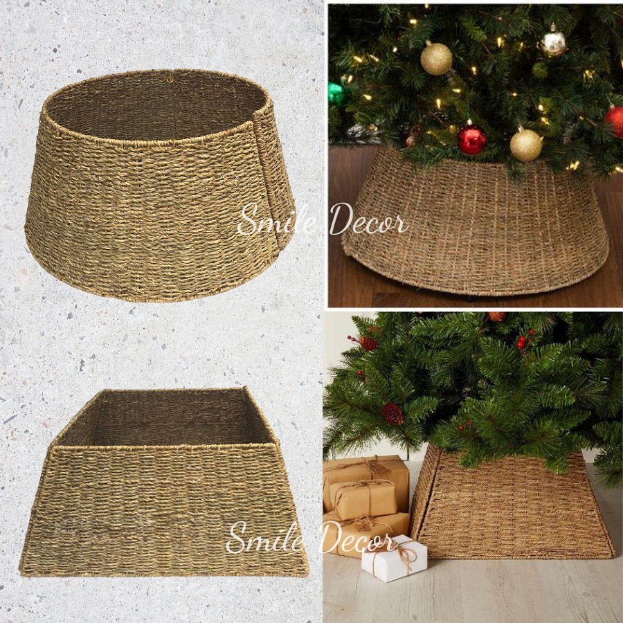 Hàng rào cói tròn lắp ráp che chân cây thông Smile Decor trang trí Giáng Sinh , Noel - Christmas tree skirt/collar