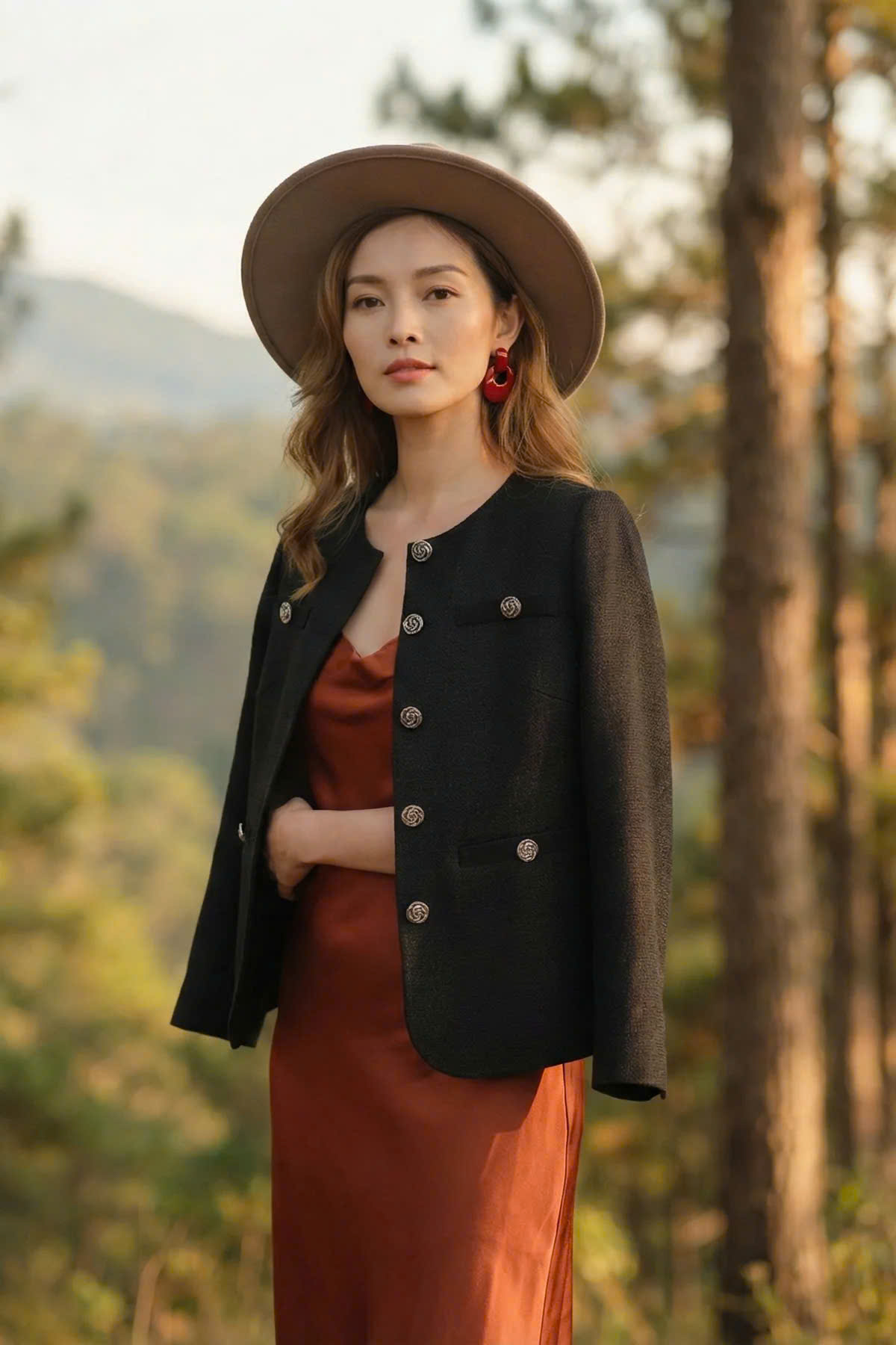 Áo Khoác Nữ, Áo Jacket Tweed Nam Hà TOP187 thời trang thiết kế Hity