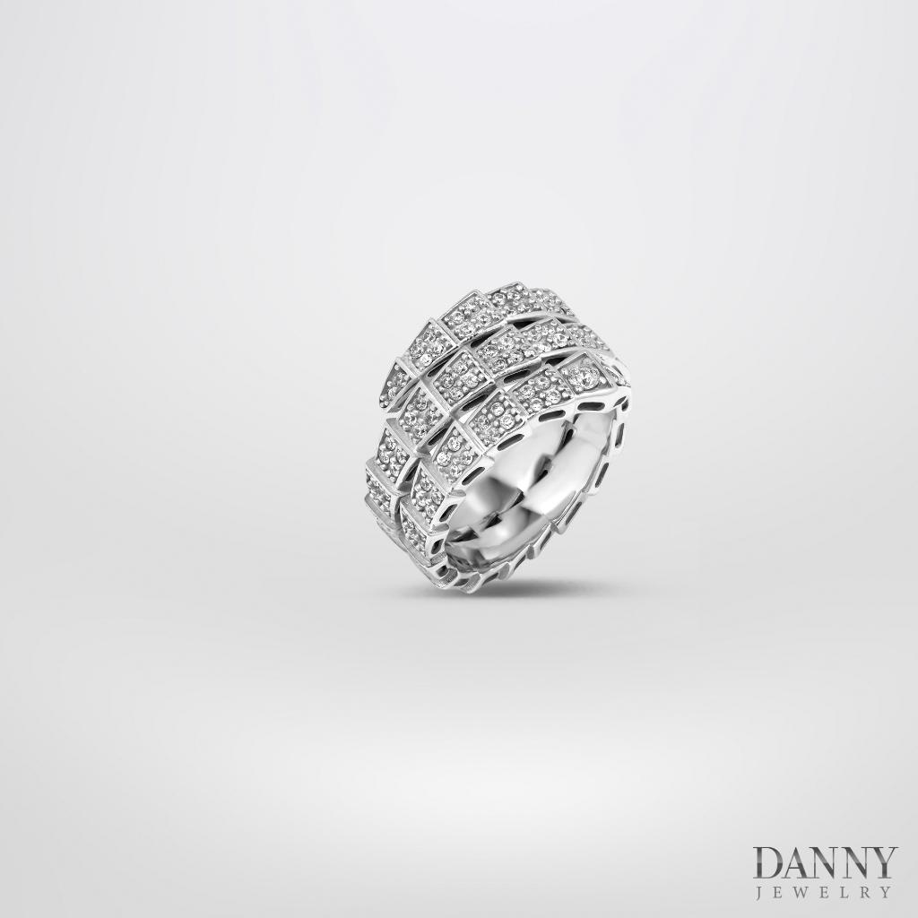 Nhẫn Danny Jewelry Bạc Thổ Nhĩ Kỳ Xi Rhodium Đính Đá CZ N0001TNK (Free Size)