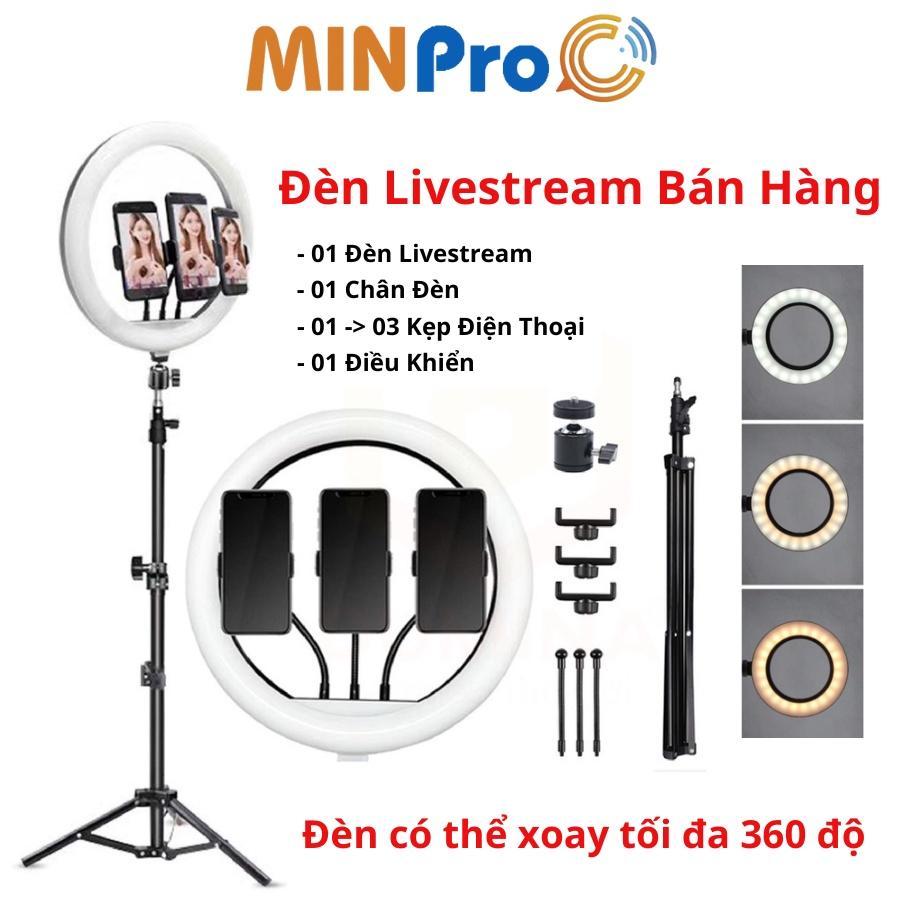 Đèn Livestream Bán Hàng MINPRO Size 30 33 36 45 54 cm, Đèn Make Up Trang Điểm Chụp Ảnh Dễ Dàng Tháo Lắp