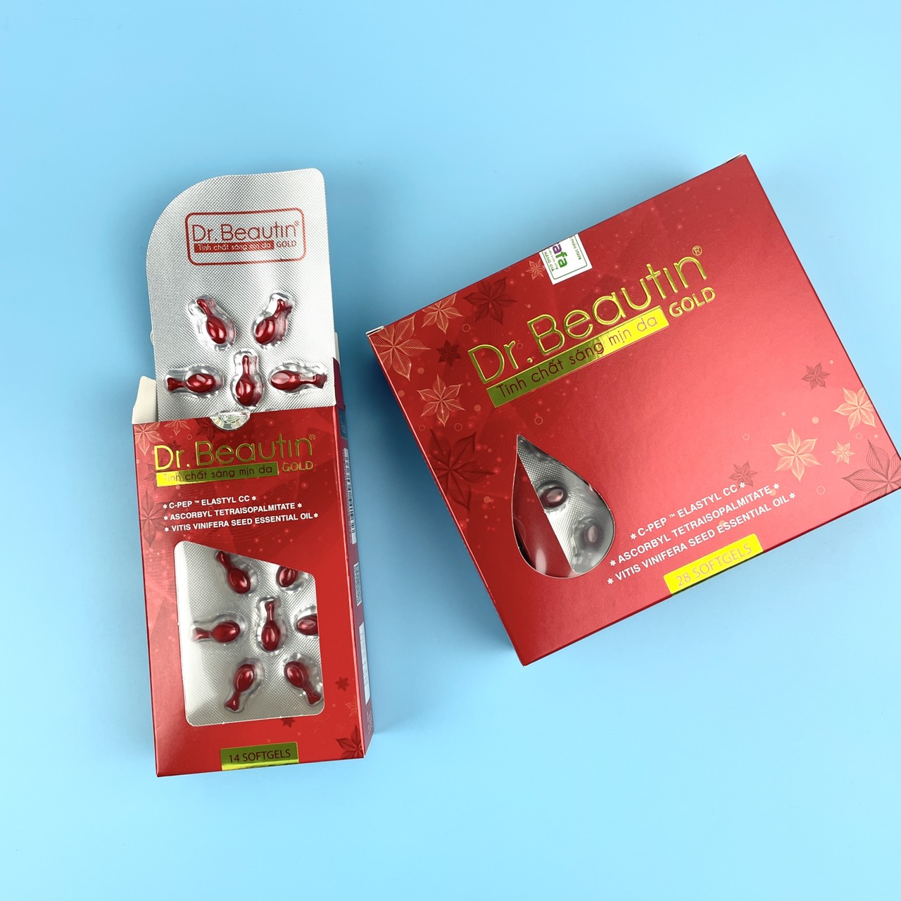 Viên serum dưỡng da DR.BEAUTIN TINH CHẤT SÁNG MỊN DA GOLD - Dưỡng da căng bóng, sáng mềm mịn