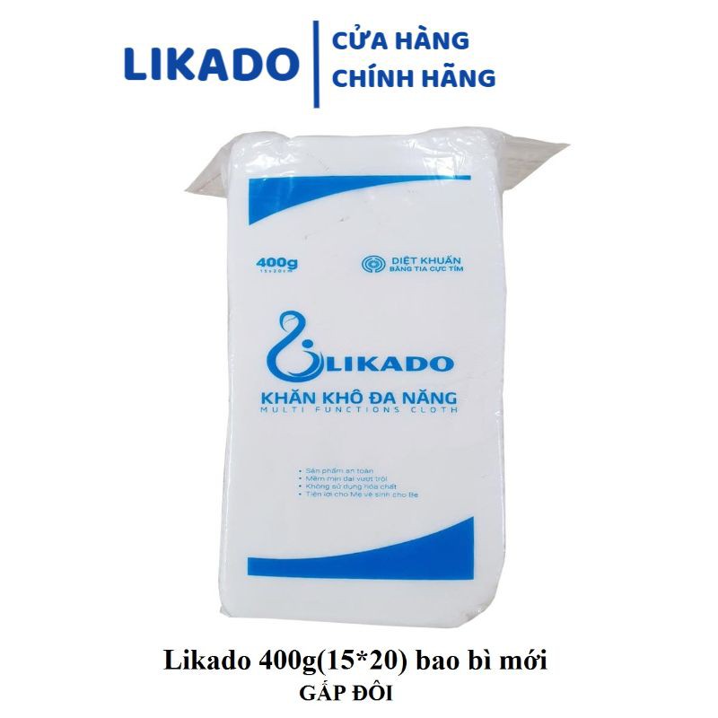 5 Bịch Khăn vải khô đa năng LIKADO 400g Mẫu Mới (15 x 20cm) 