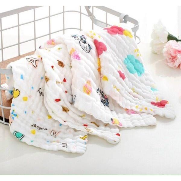 Khăn sữa xô 6 lớp rửa mặt loại dày mềm mại cho bé  (30x30cm)